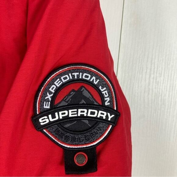 NWOT SUPERDRY Coat Men M Red Parka Long-Sleeve Button Down “Rookie” - Picture 6 of 14